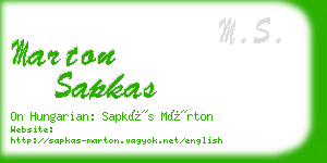 marton sapkas business card